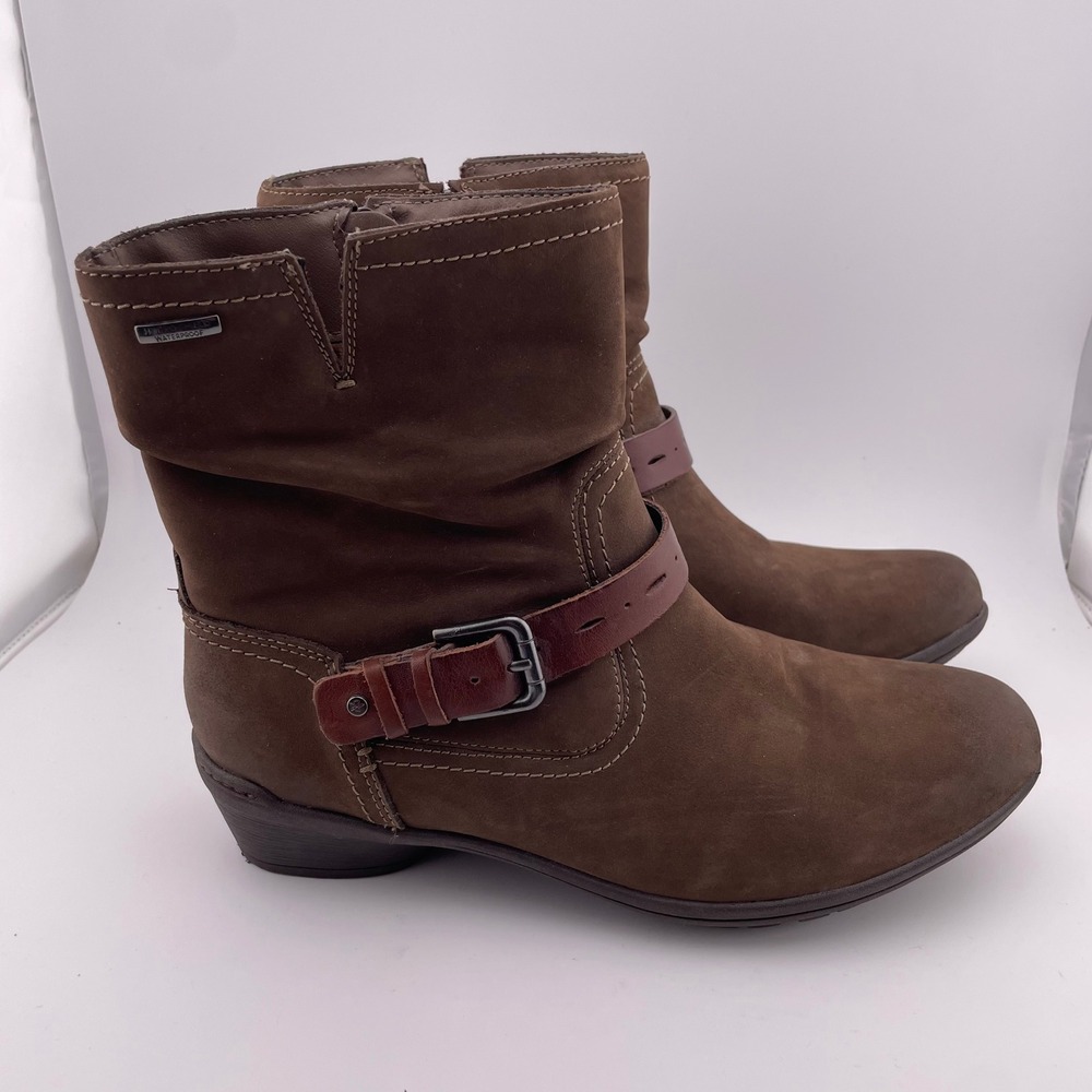 Rockport Hydro-Shield‎ Waterproof Brown Suede Leather Riley Ankle Boots Size 9M